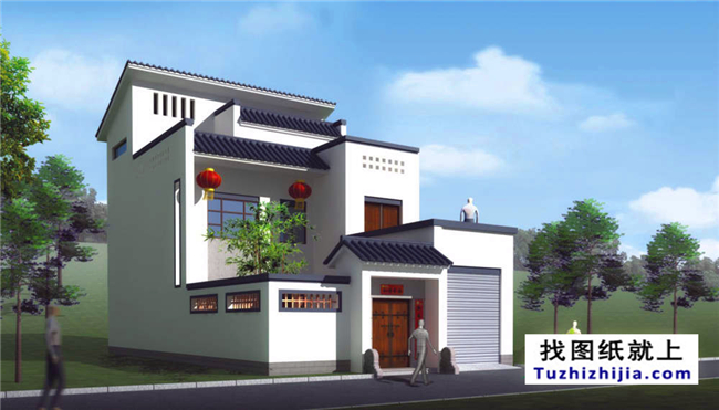 110平方米新農(nóng)村自建房屋施工設(shè)計圖紙及效果圖