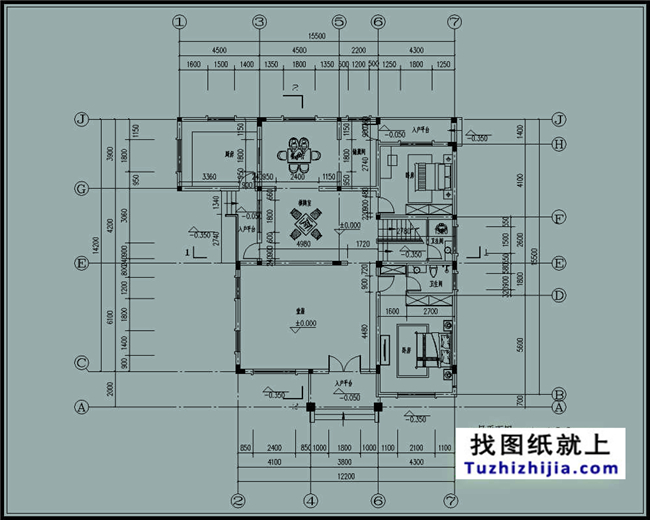 帶閣樓的三層別墅房屋設(shè)計(jì)圖紙及效果圖