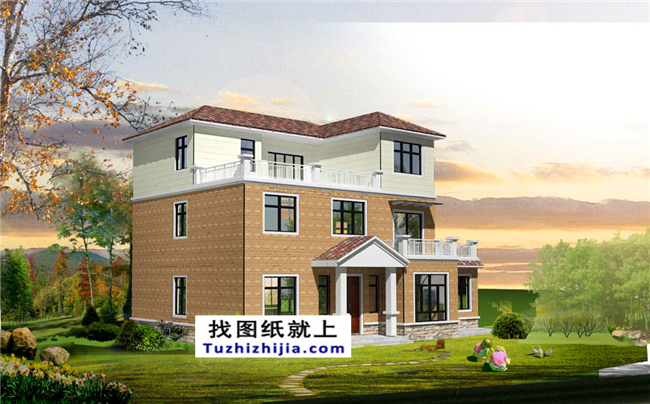 廣東省新農(nóng)村自建三層房屋別墅設(shè)計圖紙及效果圖