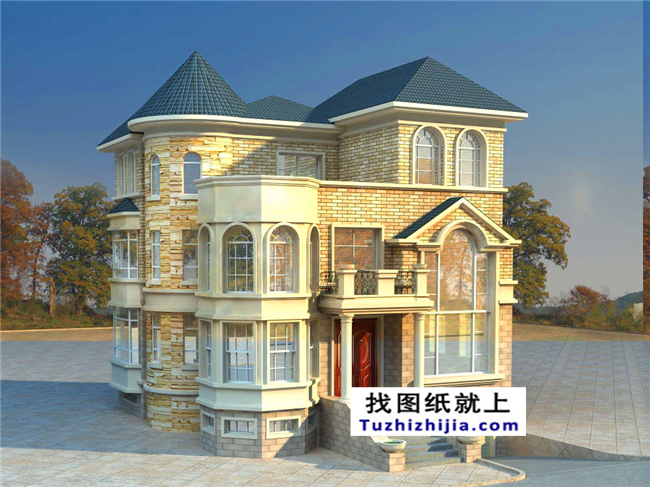 造價40多萬的歐式復(fù)式型三層別墅設(shè)計圖紙及效果圖