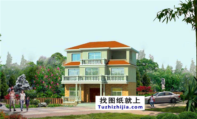 預(yù)算20萬左右的三層現(xiàn)代房屋別墅設(shè)計施工圖紙及效果圖