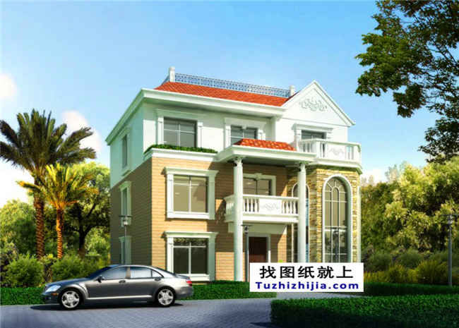 170平方米新農(nóng)村現(xiàn)代樓中樓三層別墅設(shè)計施工圖紙及效果圖