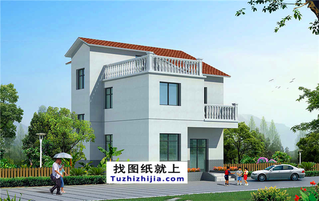 簡單實用的小戶型新農(nóng)村三層房屋設(shè)計圖紙及效果圖
