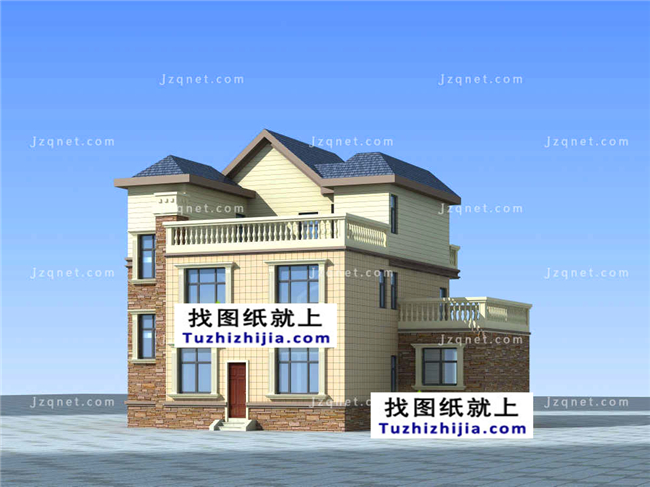 小戶型90平米三層新農(nóng)村自建房屋設(shè)計(jì)施工CAD圖紙及效果圖