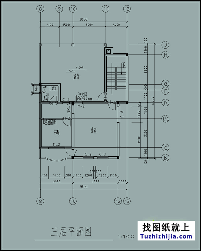 小戶型90平米三層新農(nóng)村自建房屋設(shè)計(jì)施工CAD圖紙及效果圖