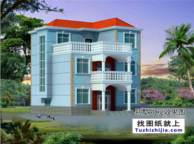 130平方米新農(nóng)村自建三層別墅戶(hù)型施工設(shè)計(jì)圖紙及效果圖