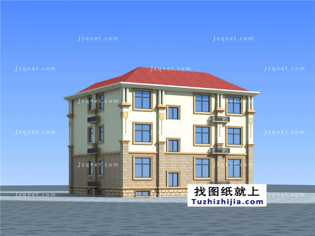 造價65萬左右的三層歐式別墅房屋設(shè)計施工CAD圖紙及效果圖