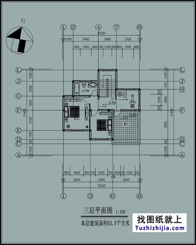 100平米小戶型別墅房屋設(shè)計施工建筑CAD圖紙及效果圖