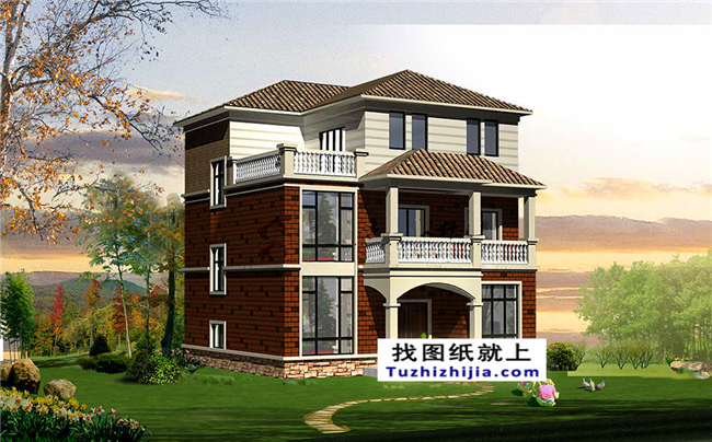 135平米的新農(nóng)村自建三層房屋設(shè)計(jì)圖紙及效果圖