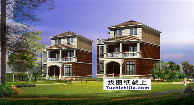 135平米的新農(nóng)村自建三層房屋設(shè)計(jì)圖紙及效果圖