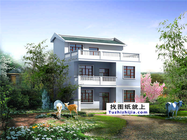 20萬以內(nèi)的小戶型新農(nóng)村三層房屋施工建筑設(shè)計(jì)圖紙及外觀圖