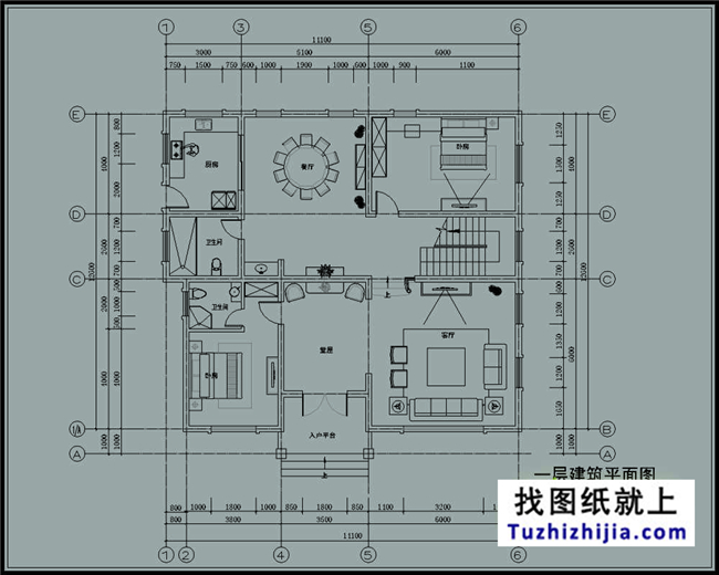 復(fù)式帶堂屋三層農(nóng)村房屋設(shè)計(jì)圖紙帶效果圖
