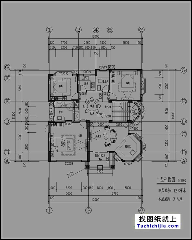 歐式豪華三層別墅設(shè)計(jì)圖紙，含外觀效果圖+施工圖