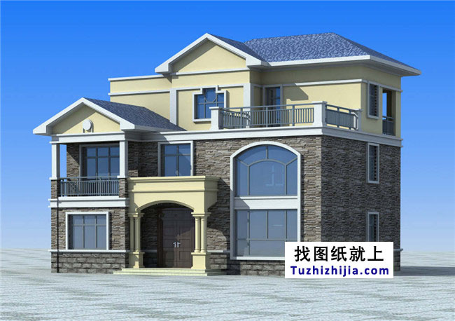 湖南鄉(xiāng)村三層別墅設(shè)計(jì)圖紙，帶屋頂花園（含效果圖）