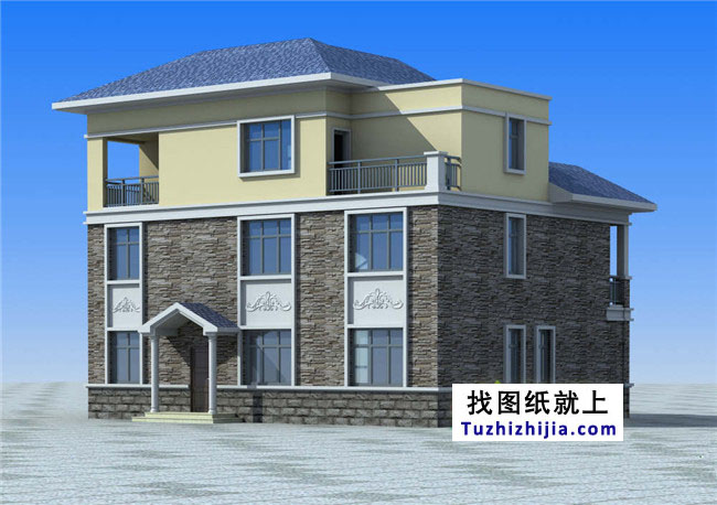 湖南鄉(xiāng)村三層別墅設(shè)計(jì)圖紙，帶屋頂花園（含效果圖）