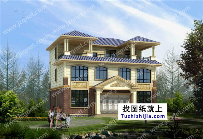 150平方米三層農(nóng)村房屋設(shè)計圖（效果圖+全套施工圖）