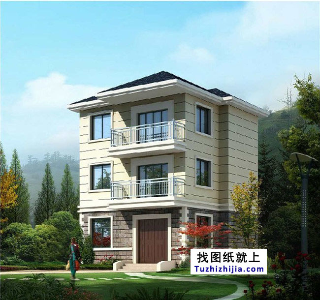 100平簡(jiǎn)單三層房屋設(shè)計(jì)圖紙，新農(nóng)村自建推薦圖紙