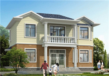 二層簡單一點的別墅圖紙帶效果圖，適合農(nóng)村自建使用