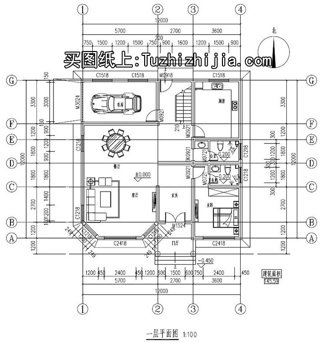 歐式風格三層別墅建筑設計圖，復式樓中樓結構