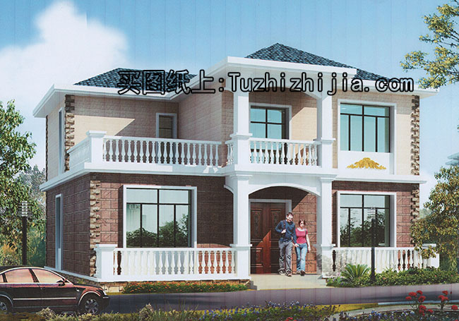 鄉(xiāng)村二層別墅設(shè)計圖，含外觀效果圖，設(shè)計師推薦