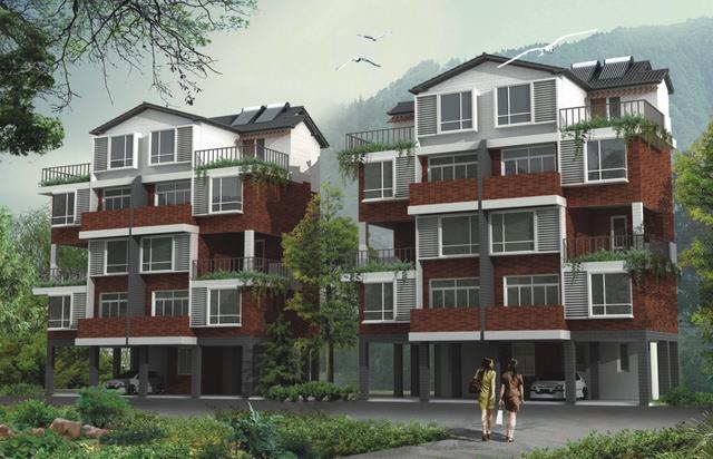 農(nóng)村建房雙拼戶型，首層架空，內(nèi)外雙梯，帶平面圖！