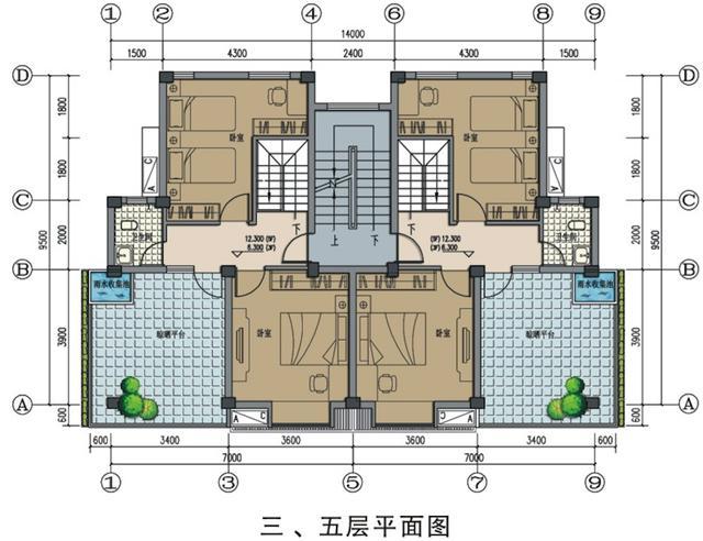 農(nóng)村建房雙拼戶型，首層架空，內(nèi)外雙梯，帶平面圖！