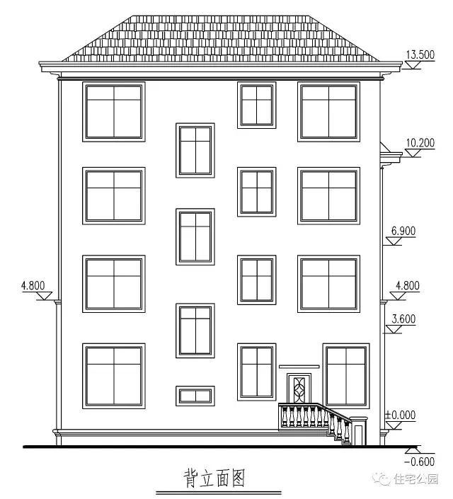最新款農(nóng)村三層樓房設(shè)計(jì)，弧形落地窗采光好，全圖！
