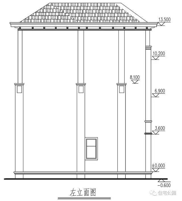 最新款農(nóng)村三層樓房設(shè)計(jì)，弧形落地窗采光好，全圖！
