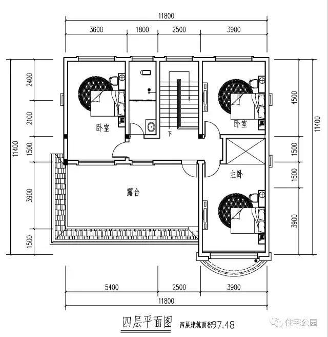 最新款農(nóng)村三層樓房設(shè)計(jì)，弧形落地窗采光好，全圖！