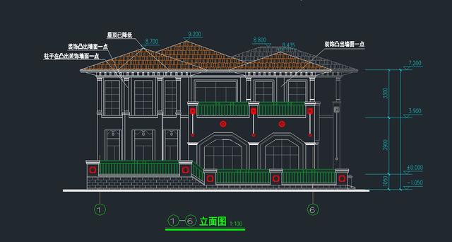 時(shí)尚歐式二層農(nóng)村小別墅設(shè)計(jì)圖 雙車庫(kù)帶露臺(tái)造型大氣