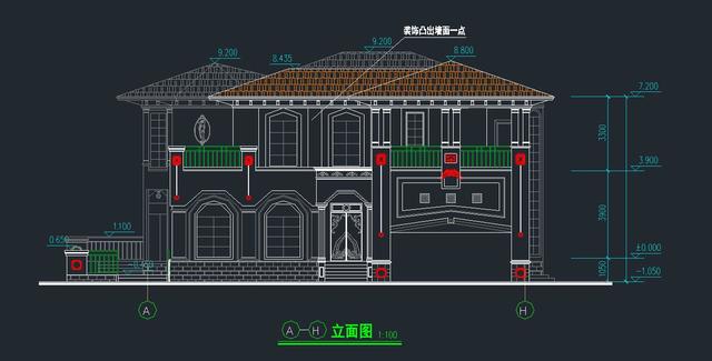時(shí)尚歐式二層農(nóng)村小別墅設(shè)計(jì)圖 雙車庫(kù)帶露臺(tái)造型大氣
