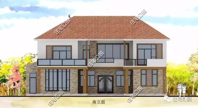 農(nóng)村二層時尚別墅設(shè)計18X12米，外秀內(nèi)實用、27萬建成