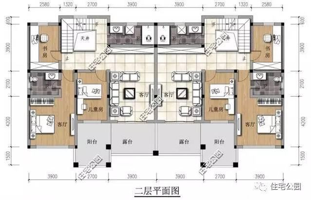 兄弟攜手建雙拼別墅10.5X12.3米，接地氣！