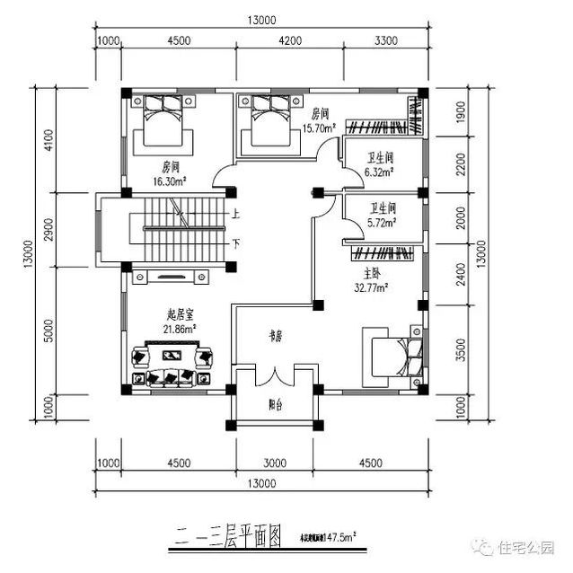 13X13米農(nóng)村復(fù)古風(fēng)格別墅，戶型方正、臥室多