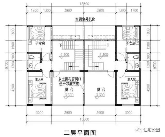 2套實(shí)用的雙拼別墅，7米面寬怎樣布局？