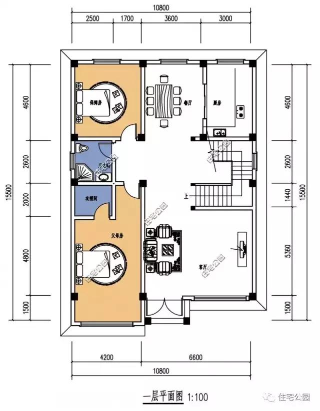 10X15米3層農(nóng)村別墅設計，6室2廳，27萬造好，含全圖！