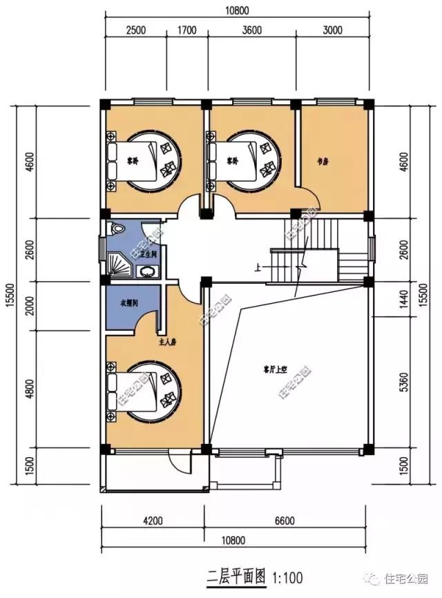10X15米3層農(nóng)村別墅設計，6室2廳，27萬造好，含全圖！