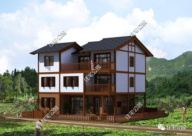 農(nóng)村風(fēng)景好，自建3層12X10米觀景別墅，在家就能掙錢！