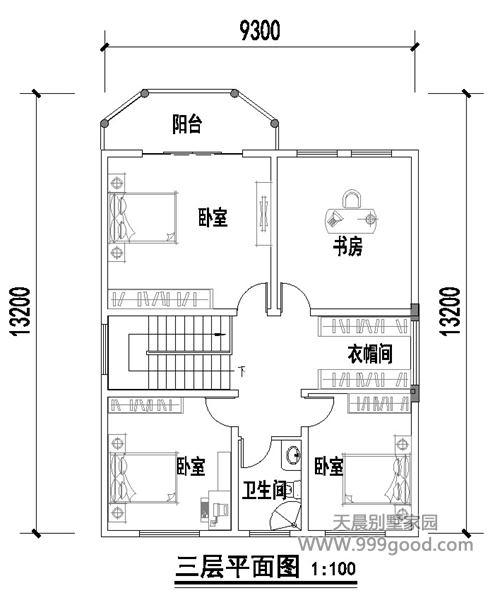 農(nóng)村9.3X13.2米洋氣別墅設(shè)計圖，外秀內(nèi)斂，不要太精致！