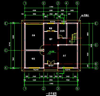 3層別墅CAD圖紙，占地面積120平米，建筑面積301方米