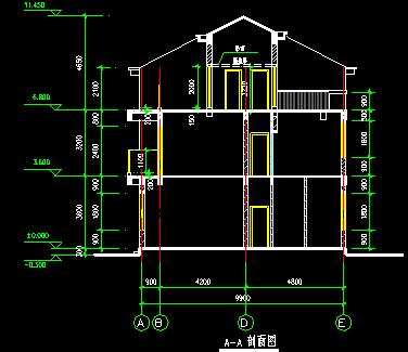 3層別墅CAD圖紙，占地面積120平米，建筑面積301方米