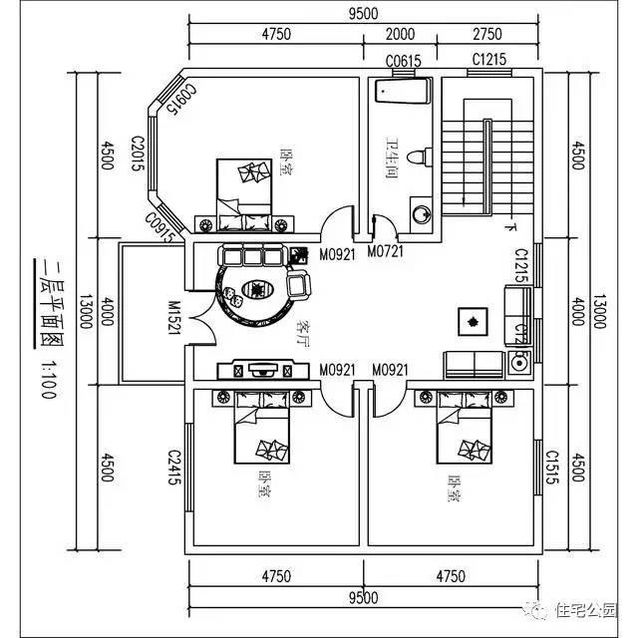 9.5X13米農(nóng)村二層別墅，實(shí)拍戶型，23萬(wàn)建成！