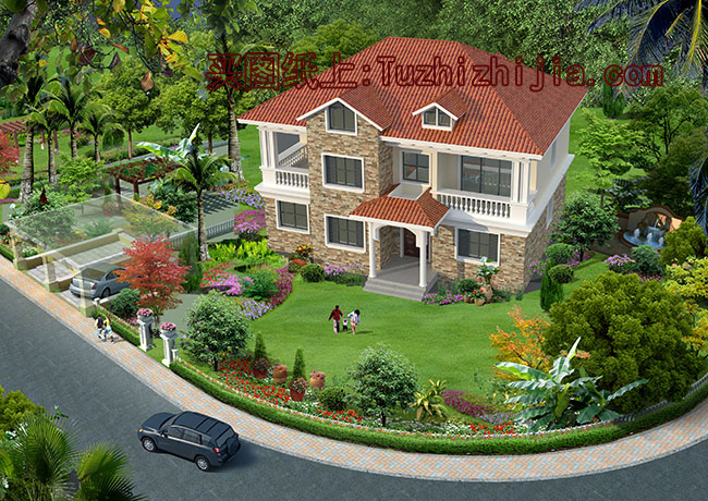 二層四間樓房設(shè)計(jì)圖及效果圖片大全，帶露臺(tái)，外觀時(shí)尚