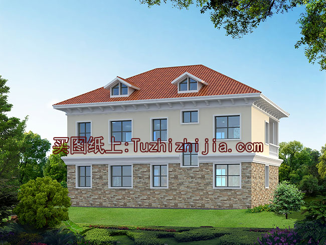 二層四間樓房設(shè)計(jì)圖及效果圖片大全，帶露臺(tái)，外觀時(shí)尚