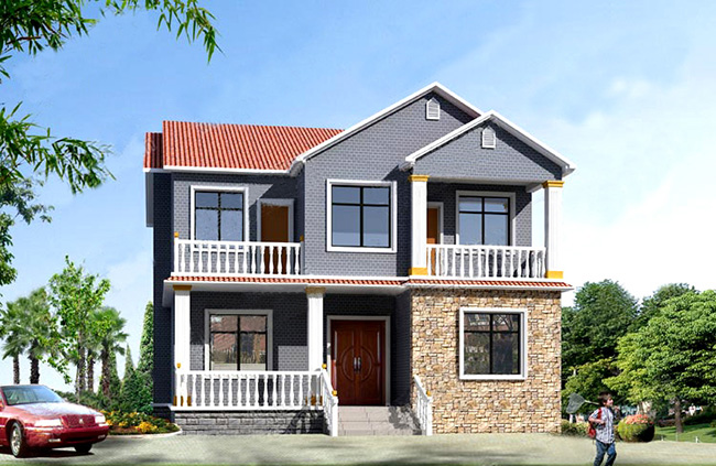農(nóng)村小洋樓設(shè)計圖及效果圖，二層樓房設(shè)計圖
