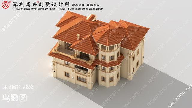 農(nóng)村自建豪華三層歐式別墅效果圖，自帶觀景平臺(tái)+老虎窗