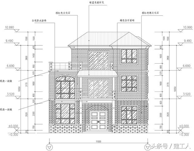 120平方米獨(dú)棟三層豪華農(nóng)村小別墅！