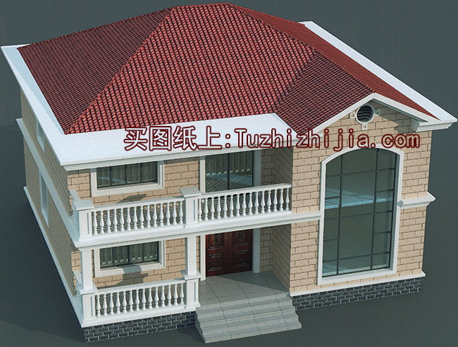 二層新農(nóng)村自建房設(shè)計圖，帶外觀效果圖