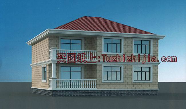 二層新農(nóng)村自建房設(shè)計圖，帶外觀效果圖