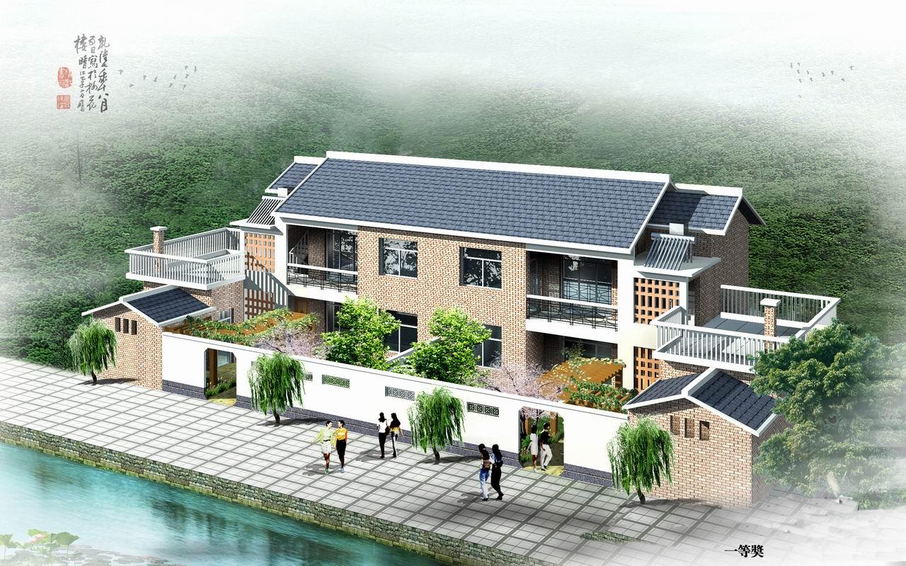 2套帶堂屋中式鄉(xiāng)村雙拼別墅設計圖紙, 單戶15萬內含平面圖！